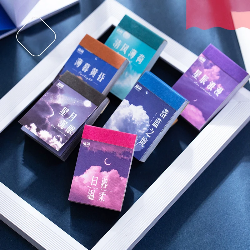 

50Sheets/Book Mini Scenery Stickers Colorful Scrapbook Decoration Stickers Tags Bullet Diary Journal Stickers School Stationery