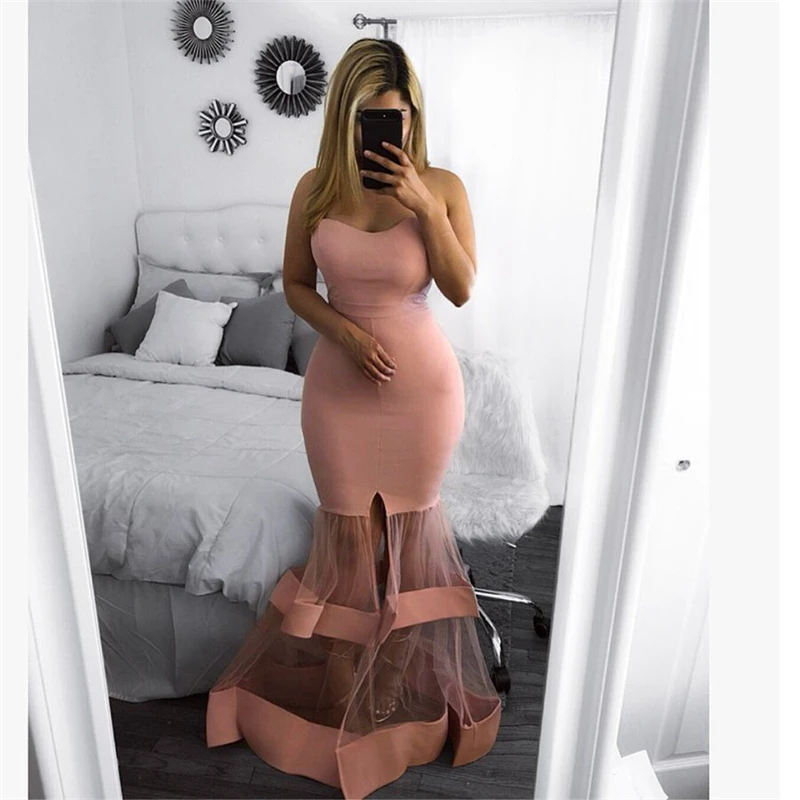 Adogirl Sheer Mesh Patchwork вечернее бальное платье в виде русалки женские сексуальные без