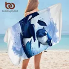 Пляжное полотенце BeddingOutlet, летнее полотенце из микрофибры для купания, для взрослых, для морских животных, полотенце для душа, Косатка