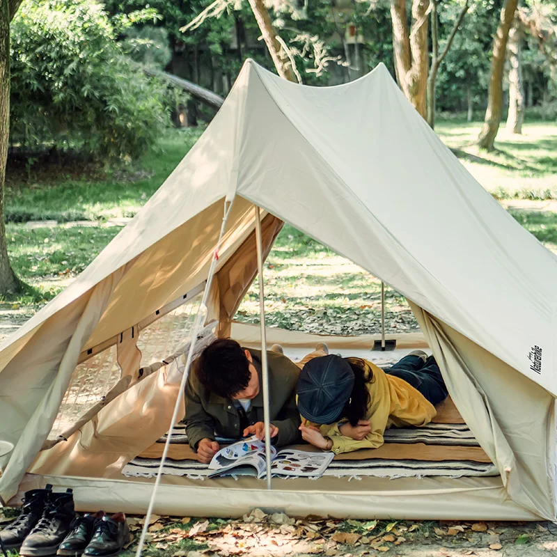 Online Naturehike Gen Camping Baumwolle Zelt 3-4 Person Mit Traufe Outdoor Reise Kabine Zelt Große Raum Tragbare Familie Freizeit Tourismus