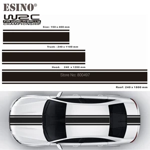Новинка WRC FIA Чемпионат мира по ралли комплект в полоску капот автомобиля крыша багажника виниловая наклейка Гонки Ралли спорт ПВХ Наклейка Автомобильные аксессуары