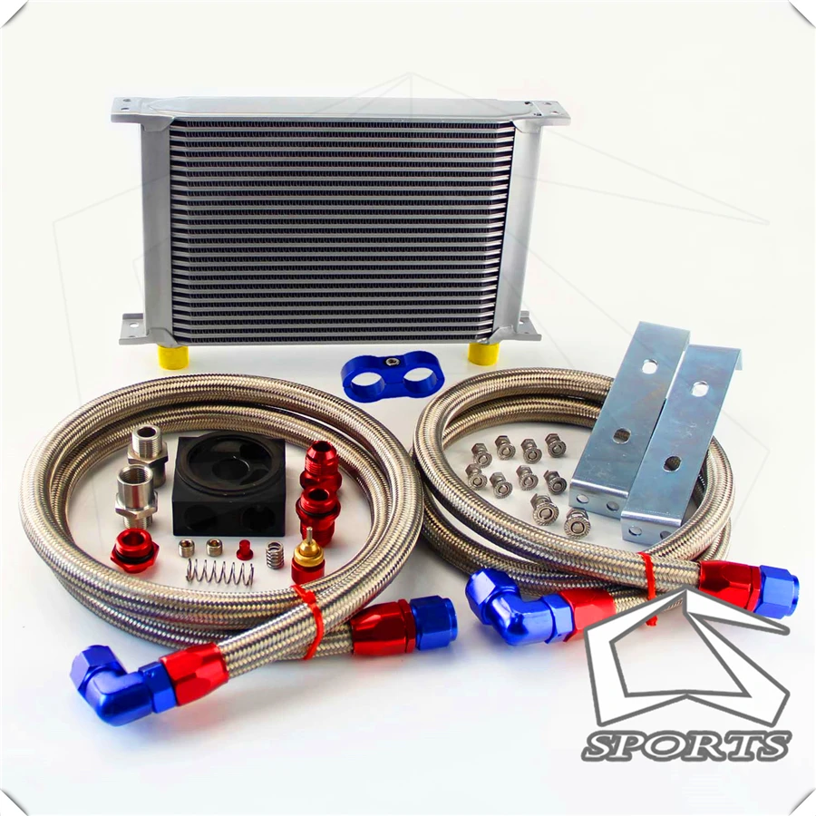 Universal AN10 Thermostatic / Thermostat Sandwich 25 Row Oil Cooler Kit |