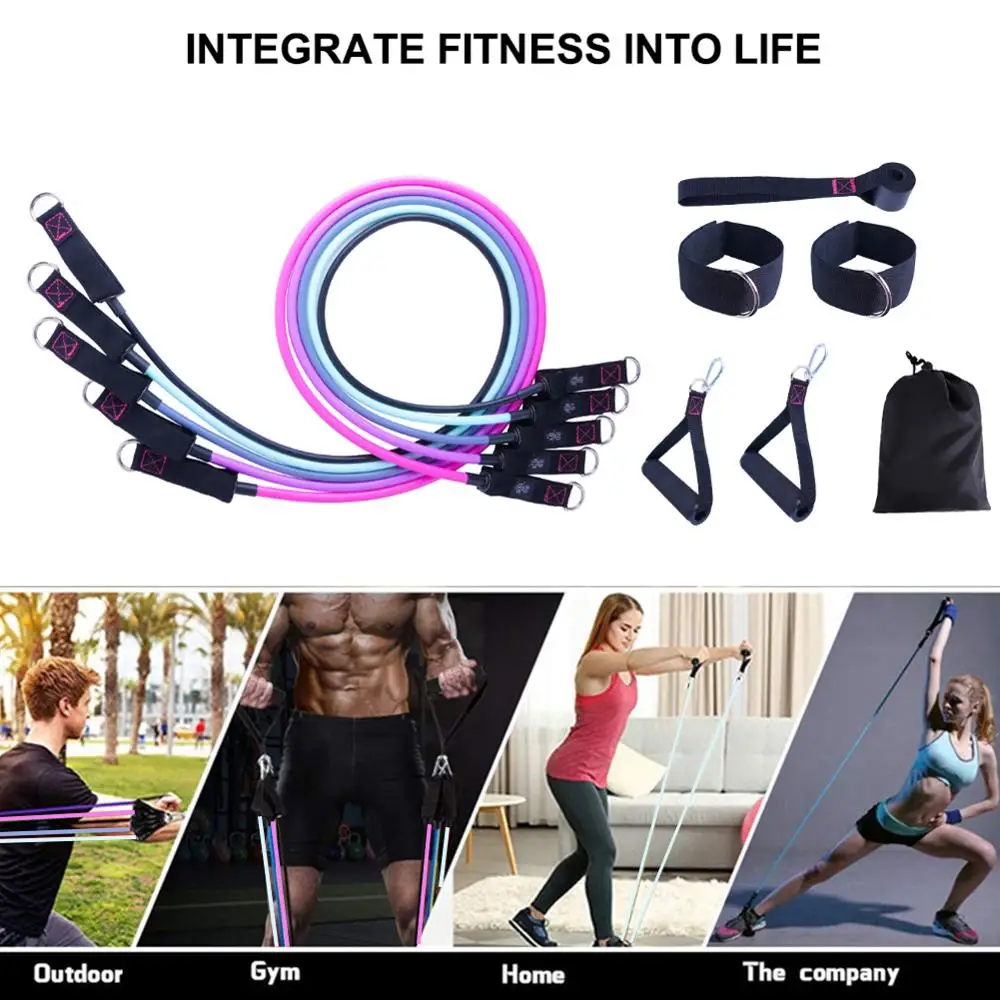 Набор резинок для физической терапии 11 шт. тренировка дома тренировки с дверными