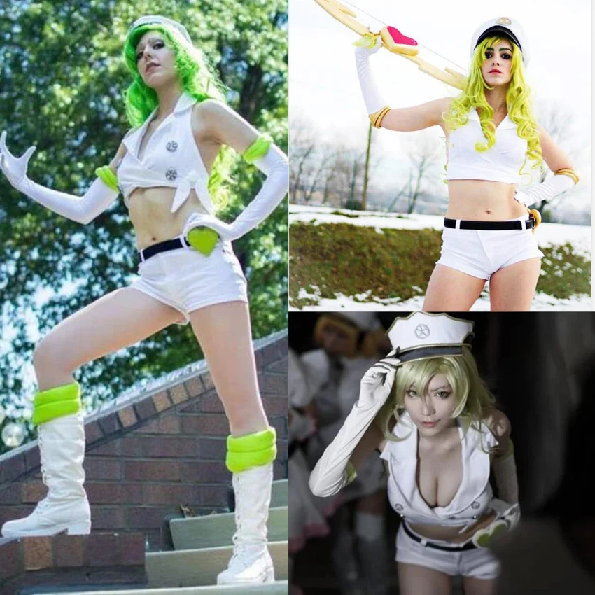 

Takerlama Bleach Anime Candice Catnipp Costume Woman Tops Pants Sexy Girl Cosplay with Hats Caps Halloween Party Uniforms Sets