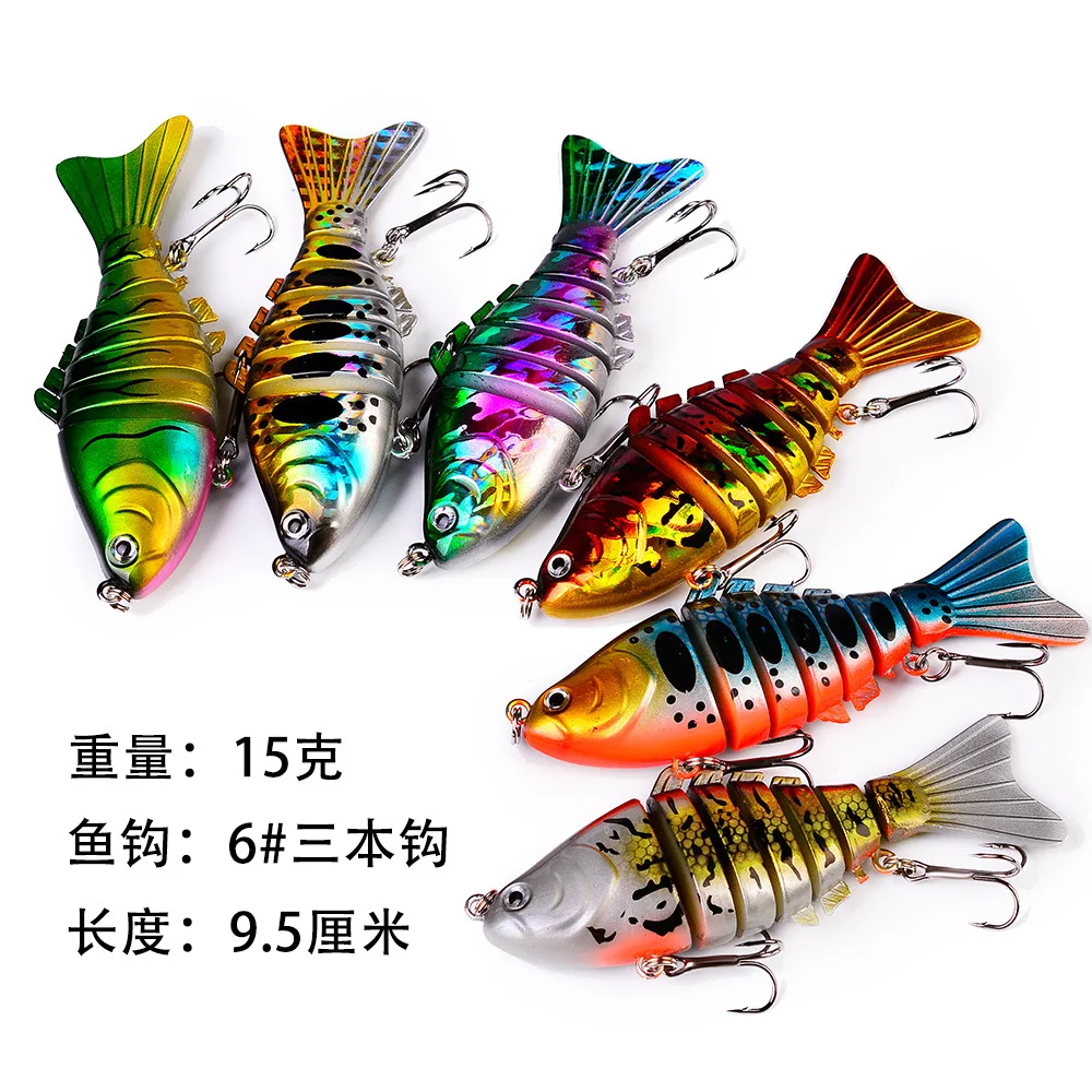 

Sinking Wobblers Fishing Lures 1pcs/9.5cm 15g 6 Multi Jointed Swimbait Hard Artificial Bait Pike/Bass Fishing Lure Crankbait