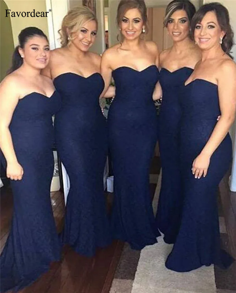 Favordear темно-синее сексуальное платье подружки невесты длинное Vestido Dama De Honra милое