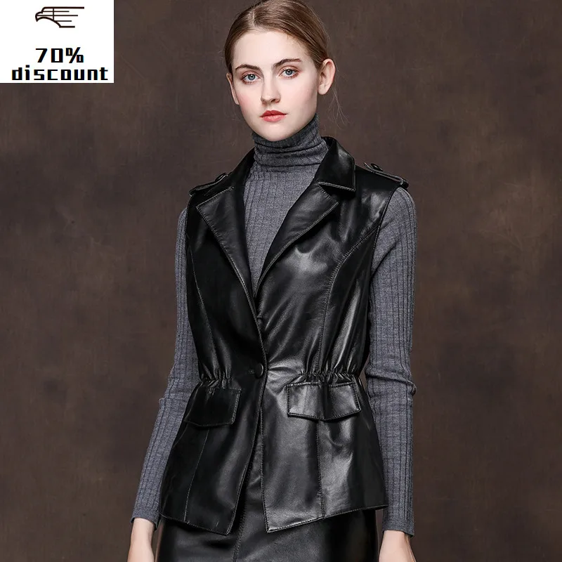 Women's Vest Genuine Leather Jacket Spring Autumn Jacket Women 300% Sheepskin Coat Female Korean Blazer Chaqueta Mujer