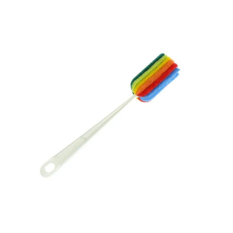 

Rainbow Long Handle Easy Cup Brush Sponge Cleaner Cleaning Brush Bottle Scrubber