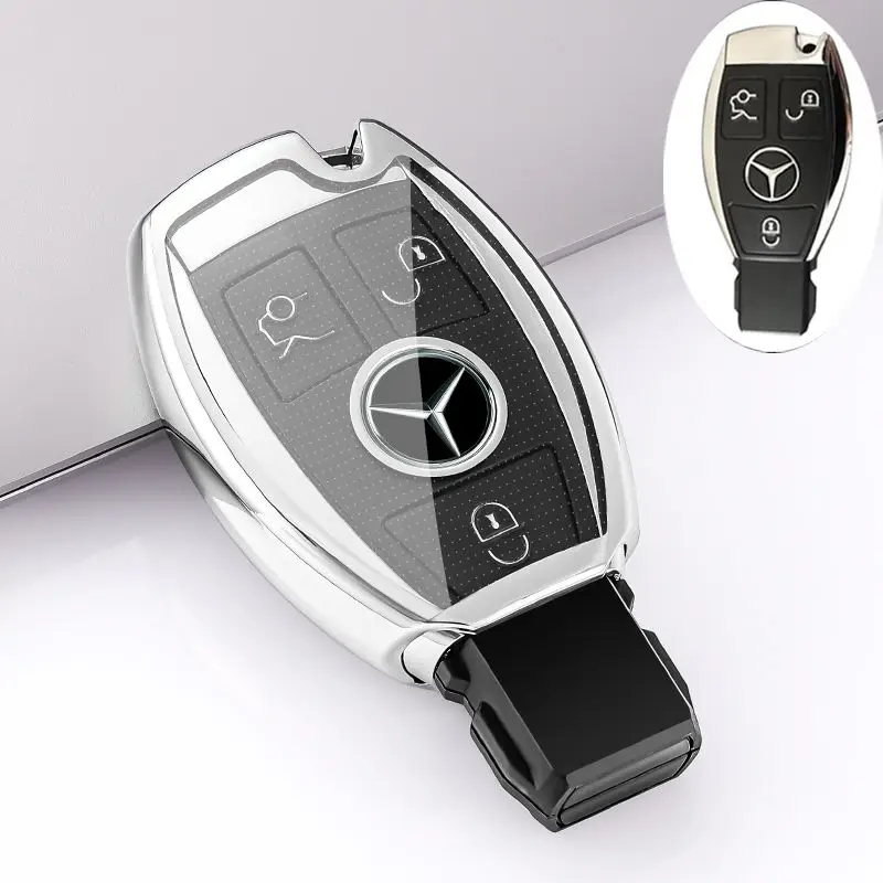 

Genuine Leather Car Key Bag Case Cover Key Holder For Mercedes Benz E C G M R S Class W204 W212 W176 GLC CLA GLA AMG Accessories