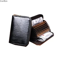 men wallet business credit card holder pu leather billetera mujer luxury organ mens coin purses unisex zipper id holder case