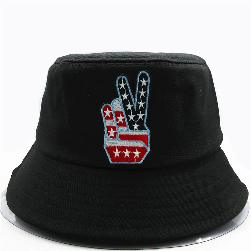 Панама LDSLYJR из хлопка с вышивкой жестами в американском стиле рыбацкая шляпа