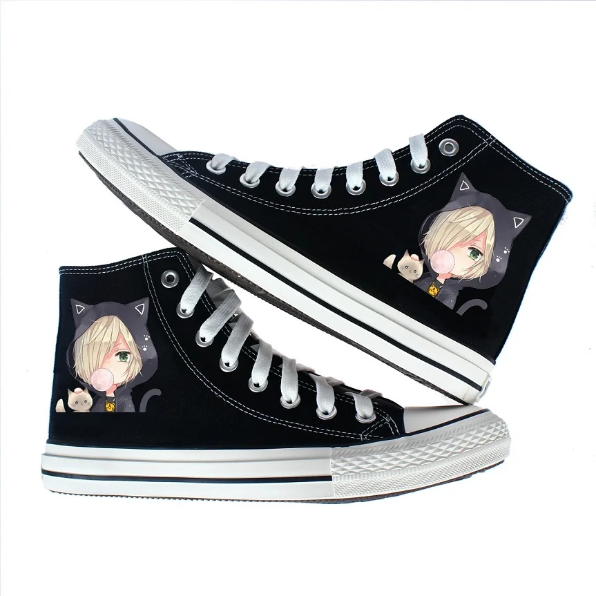 

Unisex Anime YURI!!! on ICE YURI Katsuki Victor Nikiforov Yuri Plisetsky Casual Canvas Shoes rope soled shoes
