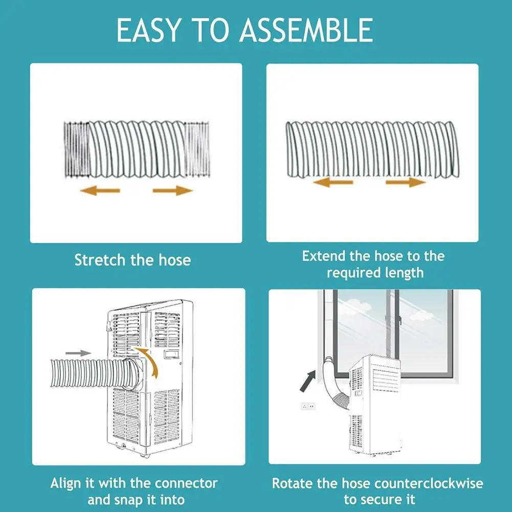 

1.5/2 Meter Universal Flexible Air Conditioner Exhaust Tube Vent 13cm Exhaust Diameter Pipe Portable 2021 Hose 15cm Window Z2L9