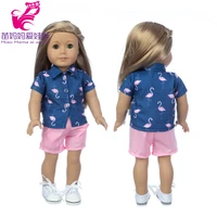 18 inch girl doll clothes blouse pants 43cm baby dolls summer outfits baby birthday gifts