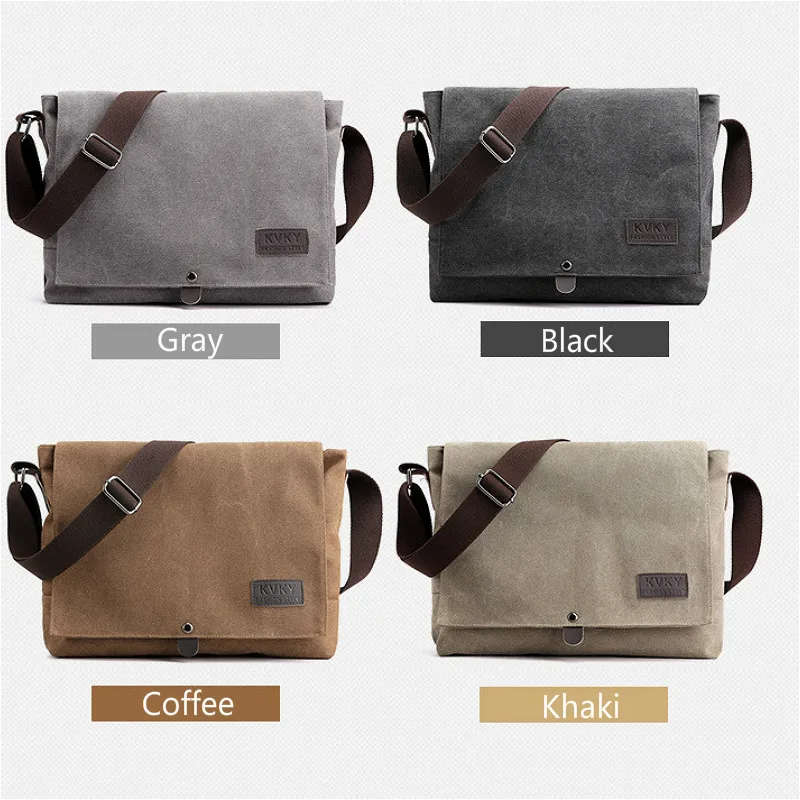 

Men's Canvas Crossbody Shoulder Messenger Bags Man New Fashion Cross Body Bag Casual Solid Multi Function Portable Male Bag 2020