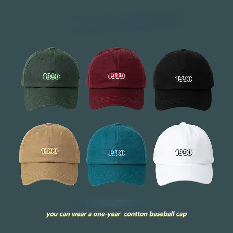 

New Digital Embroidered Duck Tongue Hat Women's Summer Casual Trend Baseball Cap Fashion 90 Era Hats Male Hat Couple Gift Sunhat