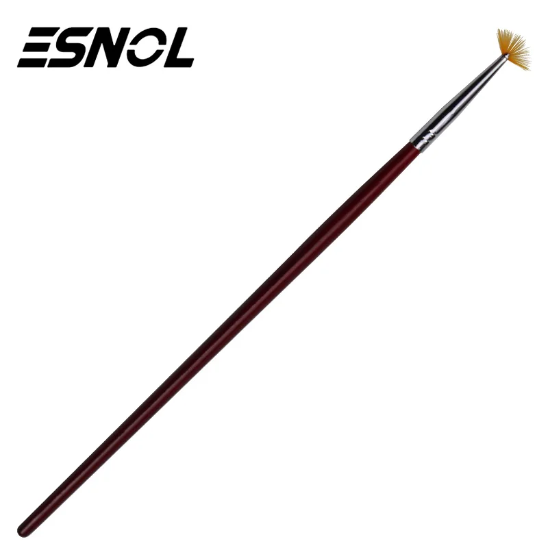 

Esnol 1PC Change Nail Art Dye Drawing Painting Angled Brush Pen Acrylic UV Gel Polish Gradual Blooming Tips Wood Handle