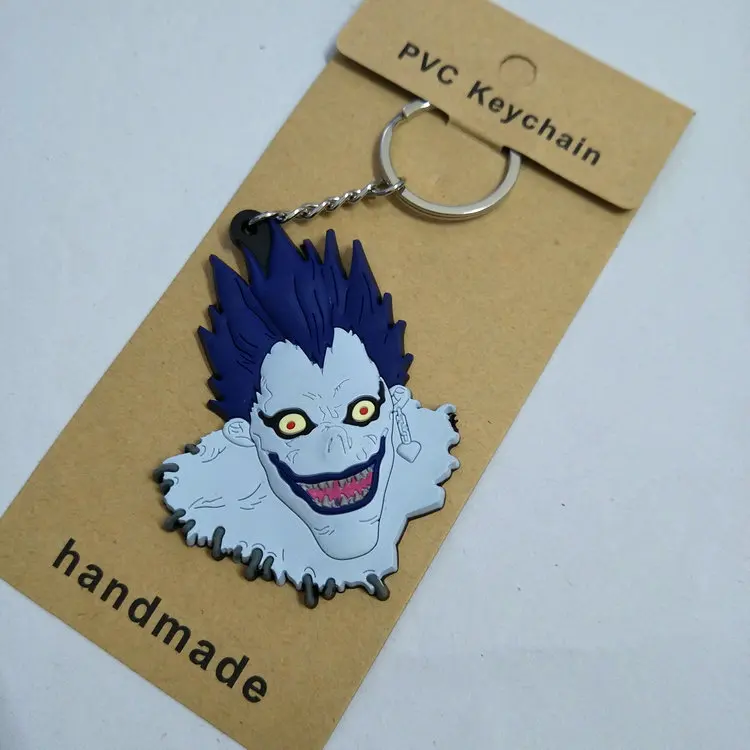 

Death Note Key Chians Chibi Yu-Gi-Oh Cartoon Keyrings Double Sided Cute Anime PVC Soft Rubber Keychain Accessories