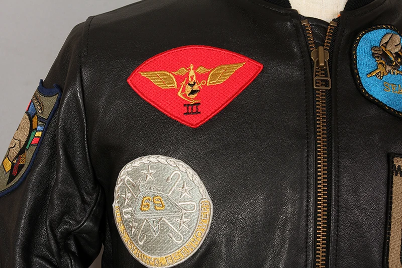 

AVIREX FLY Air Force G1 Flight Sheepskin Genuine Leather Men Motorcycle Coat Fashion Bomber Jacket Baseball Uniform