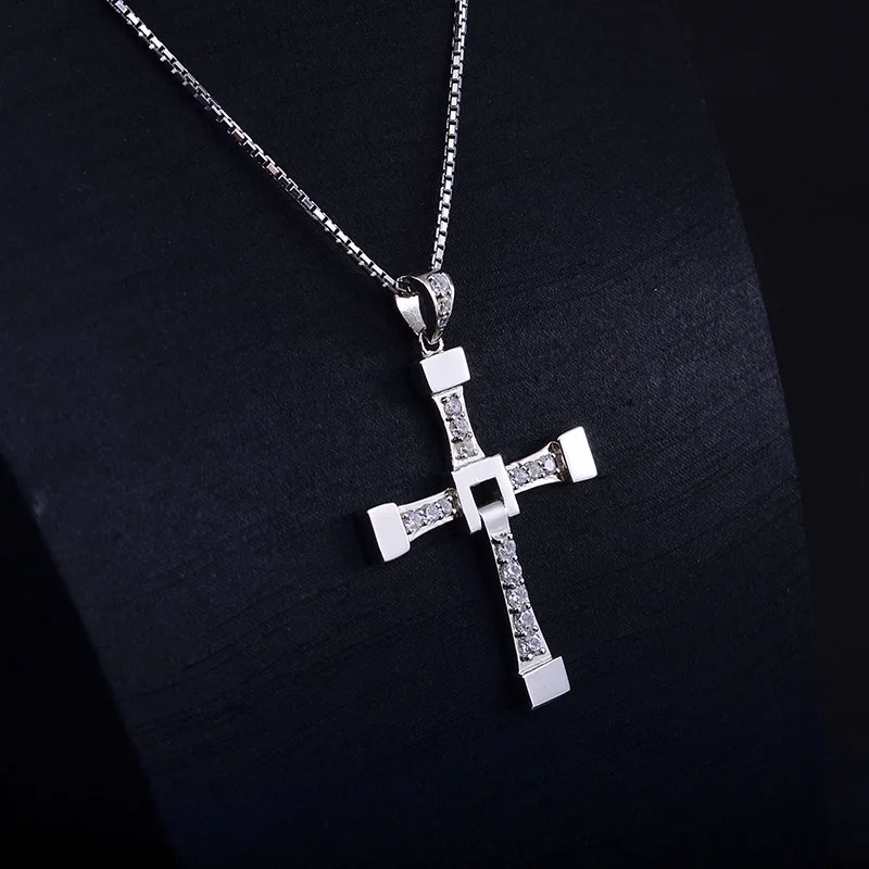 FAST and FURIOUS Dominic Toretto's Cross S925 Sterling Silver Pendant Necklace Big Size High Quality |