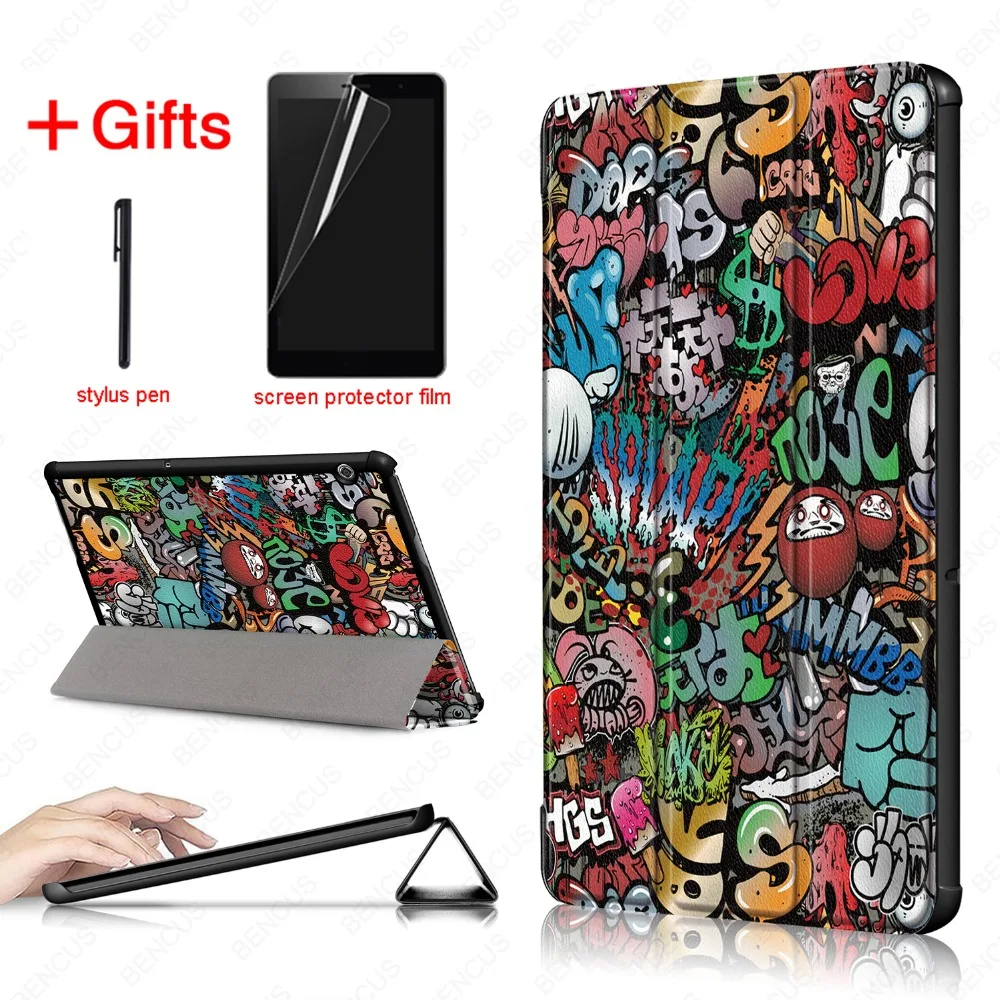 

Ультратонкий чехол из искусственной кожи для Huawei MediaPad T5 AGS2-W09/L09/L03/W19, чехол-подставка для планшета 10,1 дюйма + защита для экрана