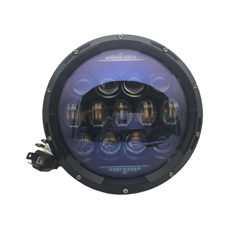 Круглсветодиодный светодиодные фары 2 шт. 7 дюймов 130 Вт синие линзы проектора с