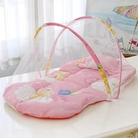 baby foldable bed with mosquito net cotton mat for newborn anti mosquito cot cradle with pillow bedspread travel outdoor tent