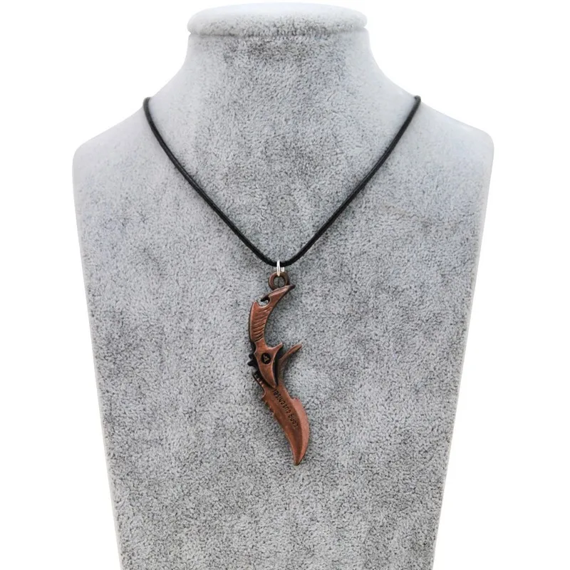 Мужское Ожерелье Подвеска Counter Strike сабля Винтажное колье-чокер из золотой кожи с