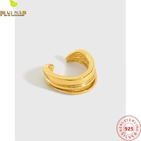 18k gold plating line texture clip on earrings for women 925 sterling silver platinum plating glossy earing femme fine jewelry