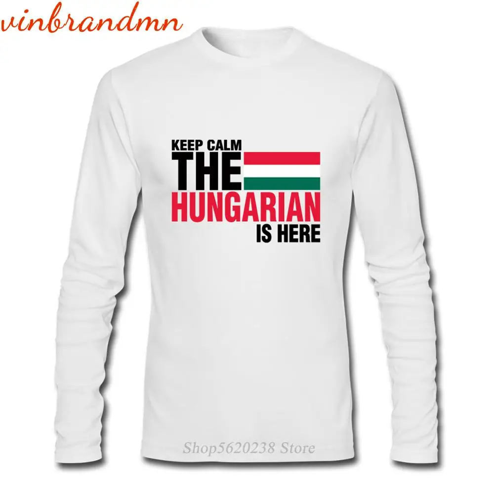 Мужская футболка с длинным рукавом Keep Calm Fear The Hungarian Is Here модная принтом