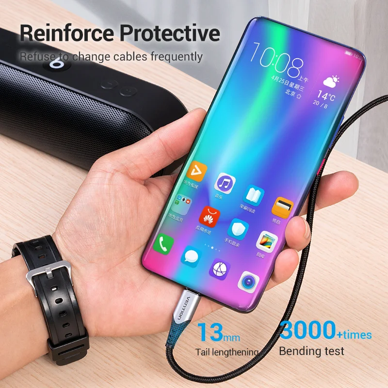 Кабель Vention USB Type-C 5 А для Xiaomi Huawei P40 Pro Mate 30 P30 40 Вт USB-C зарядный кабель провод быстрой