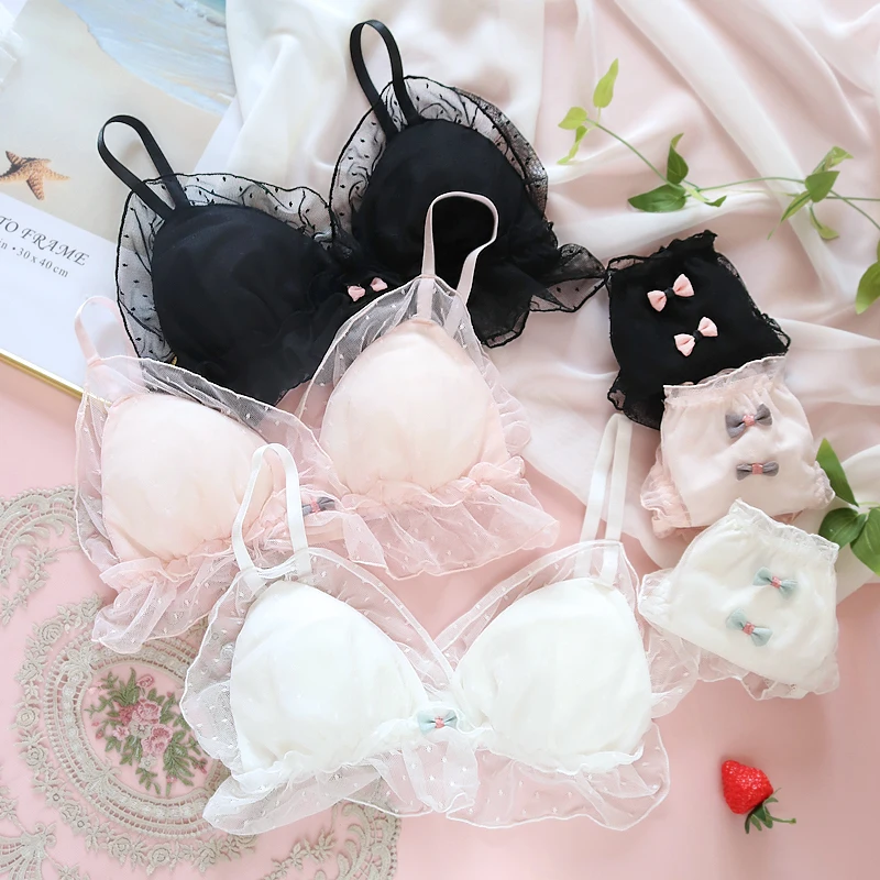 Wriufred Узкие вставки милые бюстгальтеры Чистая Пряжа уютный без проволоки