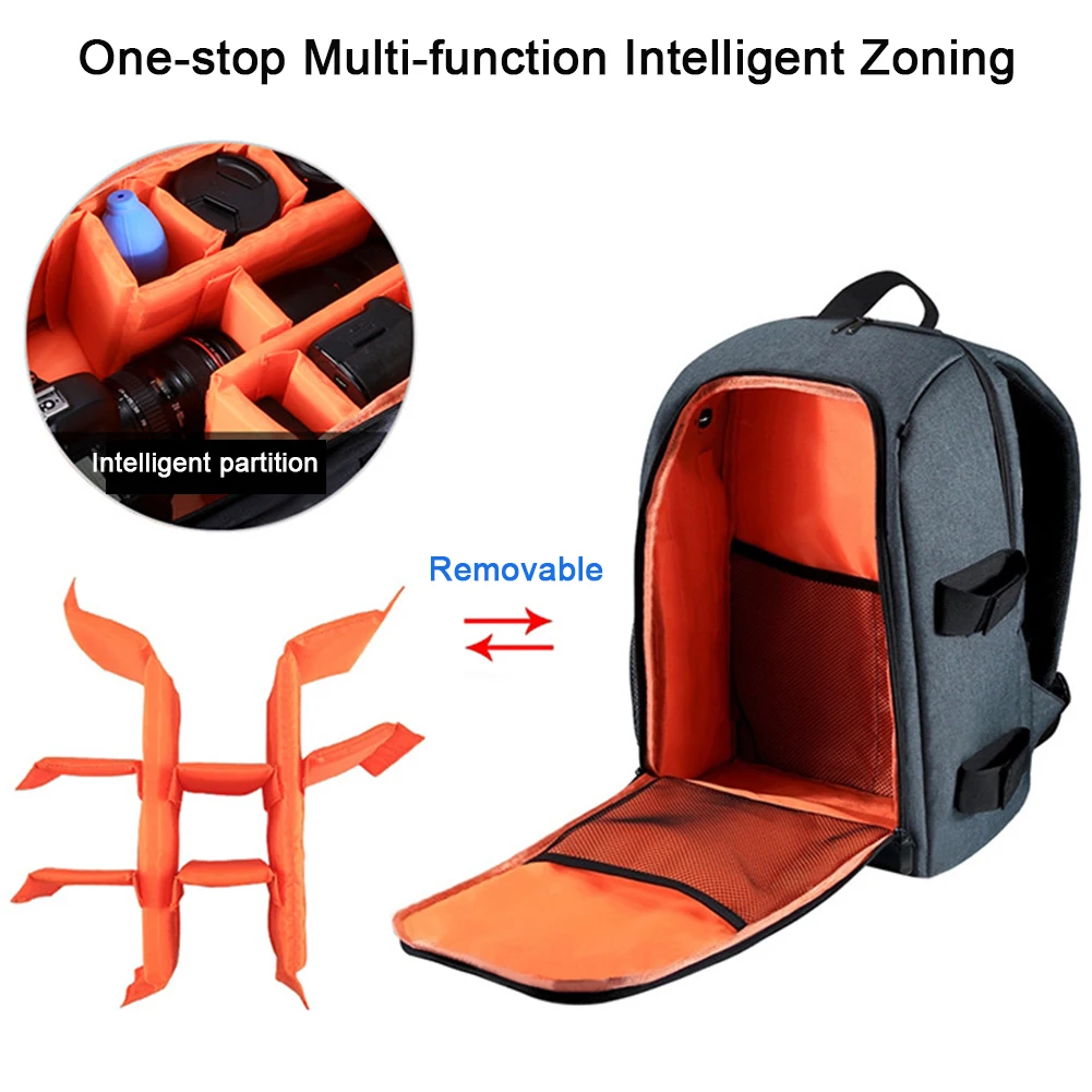 food travel mobilephone sunglasses slr dslr dual shoulder large capacity camera backpack zipper waterproof scratchproof bag free global shipping