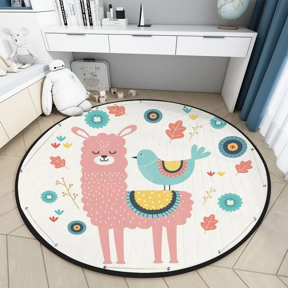 

Круглый детский игровой коврик 59in, многофункциональный нескользящий коврик большого размера, легко чистить и сложить детские игровые ковр...