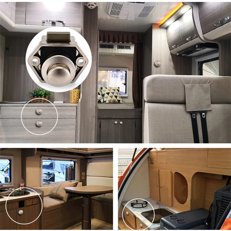 5pcs Camper Car Push Lock 20mm RV Caravan Boat Motor Home Cabinet Drawer Latch Button Locks For Furniture Hardware | Обустройство