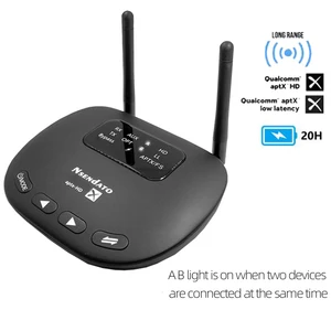 nsendato wireless v5 0 music audio transmitter receiver support aptxhdll switch 3 5mm 80m262ft long range wireless adapter tv free global shipping