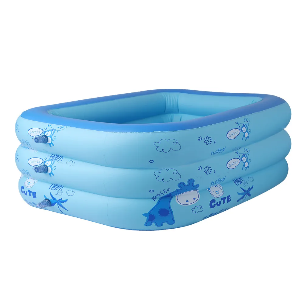 

Outdoor Inflatable Pool Ring Bubble Bottom For Baby Kid Summer Giraffe Print Bathing Tub