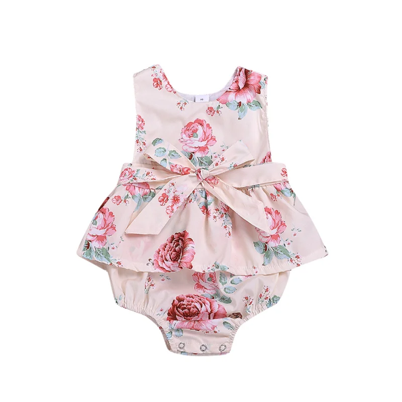 

Summer Baby Girl Clothes Sleeveless Floral Print Rompers For Newborn Baby Fashionable Overalls Children Casual Jumpsuit Clothing