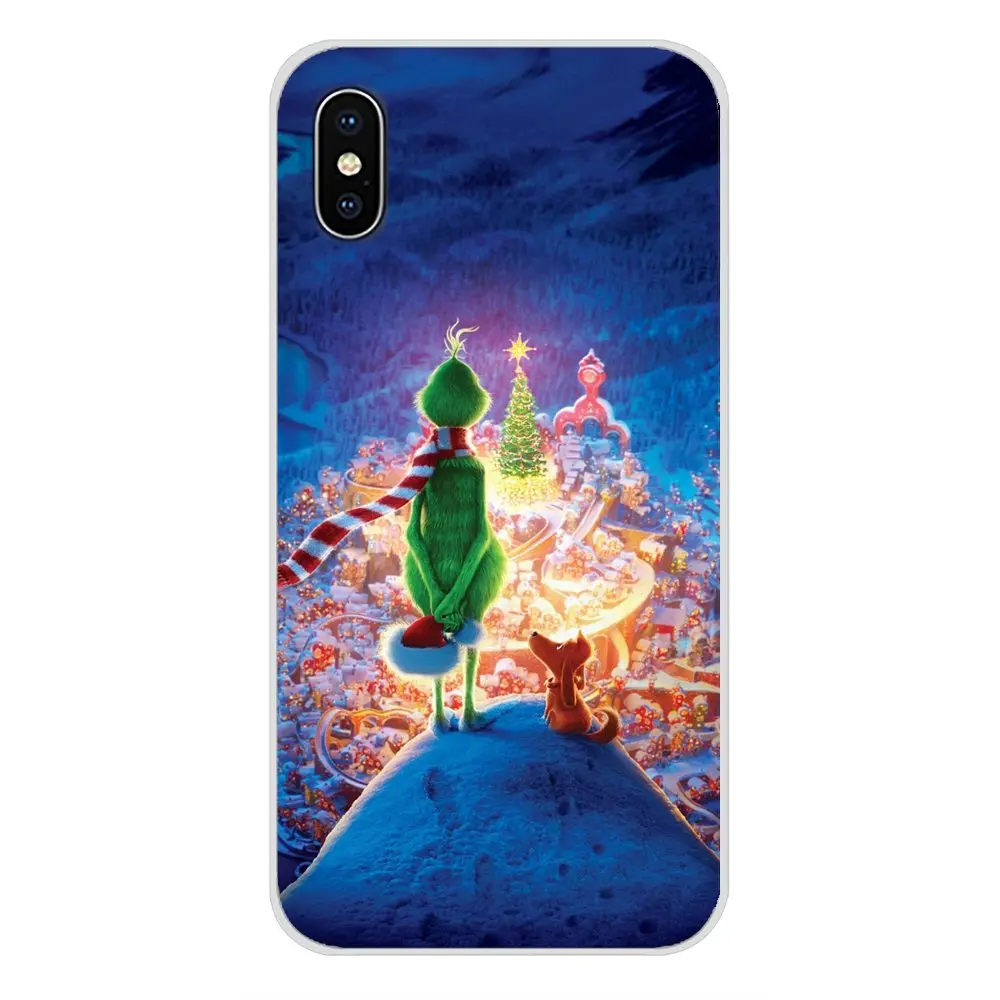 Дизайнерский чехол для Apple IPhone X XR XS MAX 4 4s 5 5S 5C SE 6 6S 7 8 Plus ipod touch 5 6 зеленый монстр Grinch палантин Рождество
