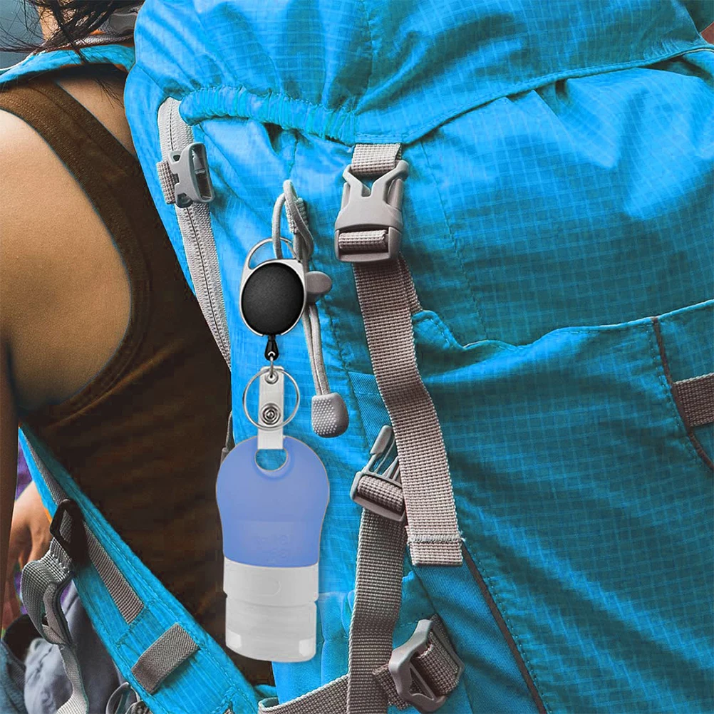 

4Pcs Portable Hand Sanitizer Dispenser Travel Bottles Empty Bottles for Toiletries with Stretchable Lanyard