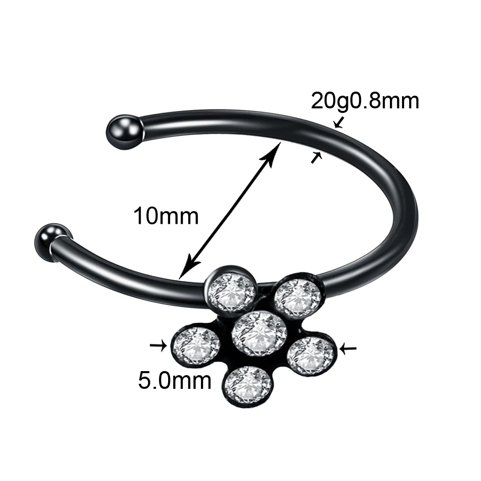 

1Pc Stainless Steel Nose Ring Piercing Flower L Shape Style for Nose Piercing Jewelry Fashion Body Ornament