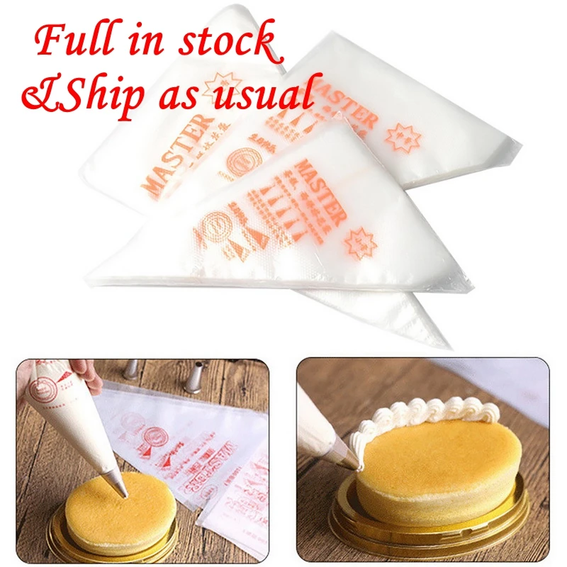1/5/100 шт одноразовый мешок для теста глазировки с изображением торта кекс