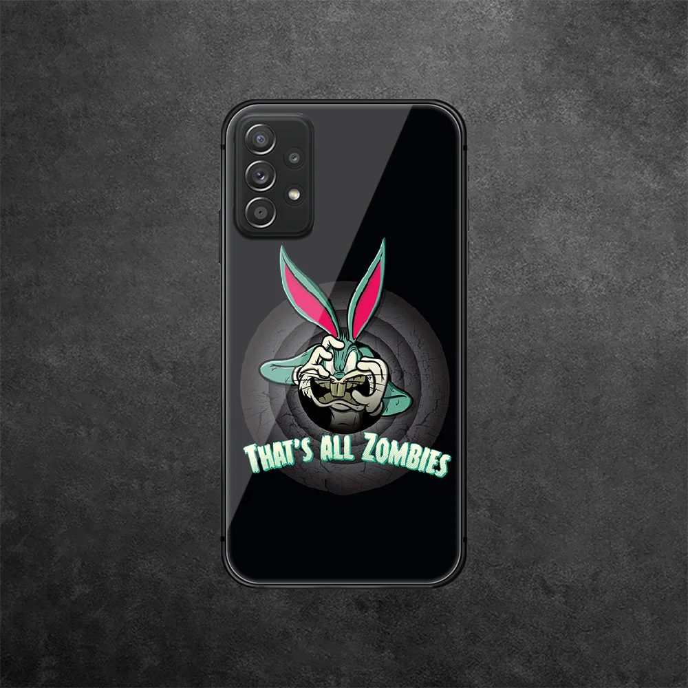 

Bunny Bugs Tempered Glass Phone Case Cover For Samsung Galaxy A 10 12 20 E 21 30 32 50 40 51 52 70 71 72 S Back 3D Etui Fashion