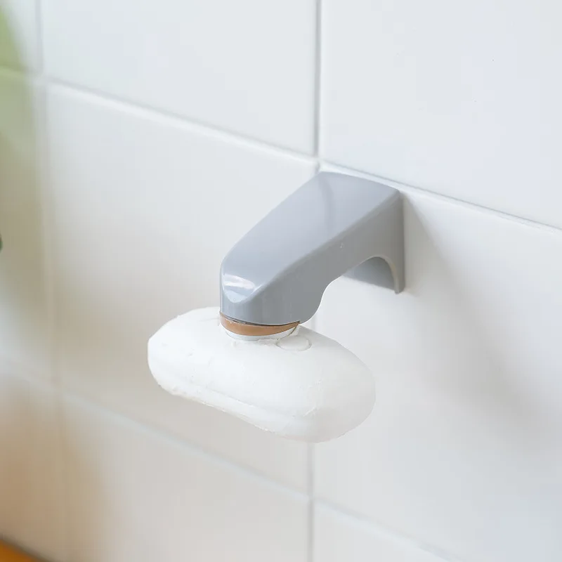 

Bathroom Creative Magnet Soap Dispenser Wall Mounted Bathroom Punch Free Plastic Soap Box Kitchen Sponge Storage Tool