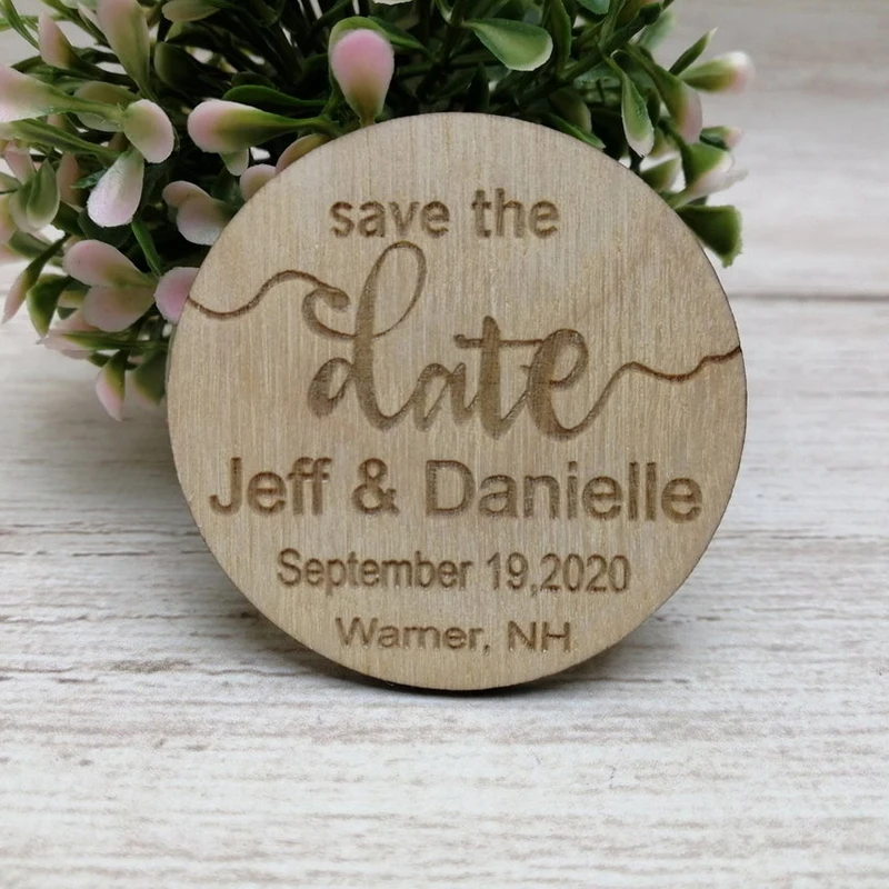 

Couple Commemorative Wood Save the Date Magnet Personalized Save the Date Country Wedding