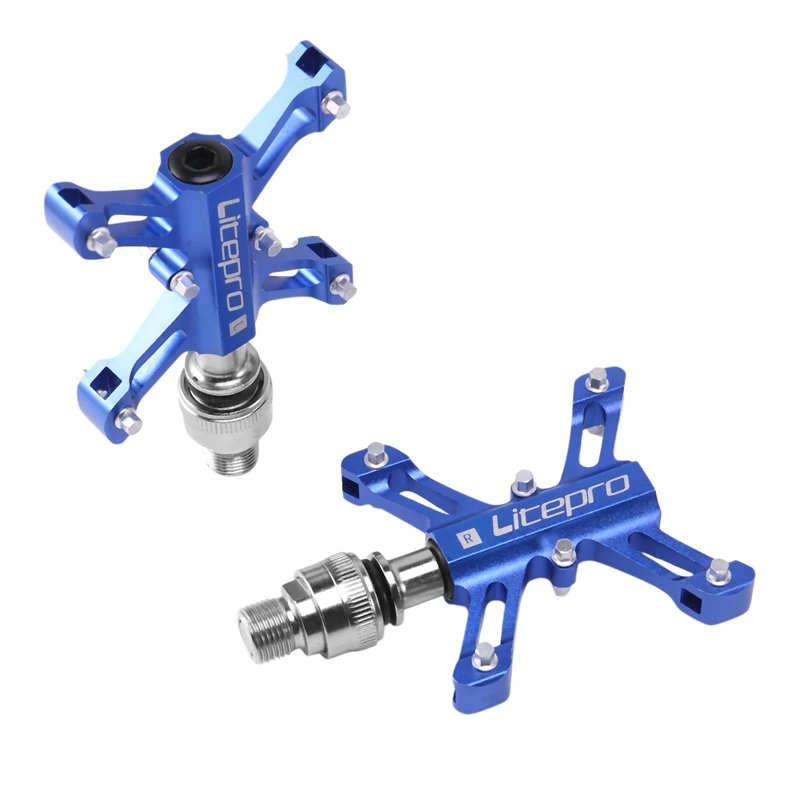 

Litepro быстросъемные велосипедные педали для велосипеда Brompton, складные велосипедные педали, Легкие синие педали