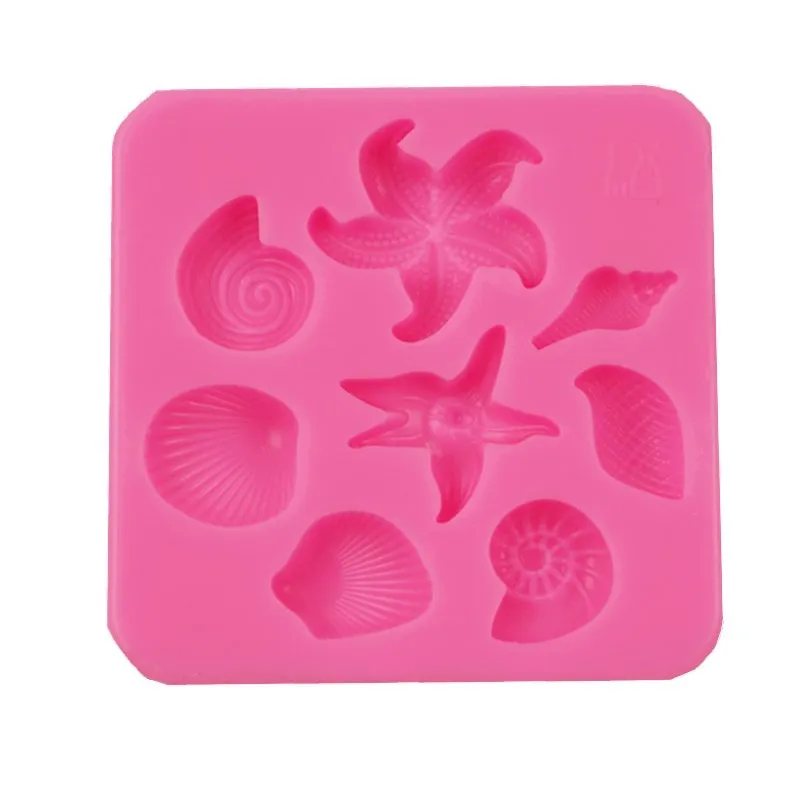 Marine life starfish sea shell conch mousse fondant cake mold liquid silicone frosting | Дом и сад