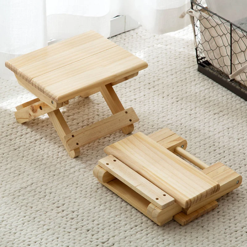 

Folding wooden stool for children, Non-slip bathroom bench, shoe change, fishing chair, children's furniture, 1 unit