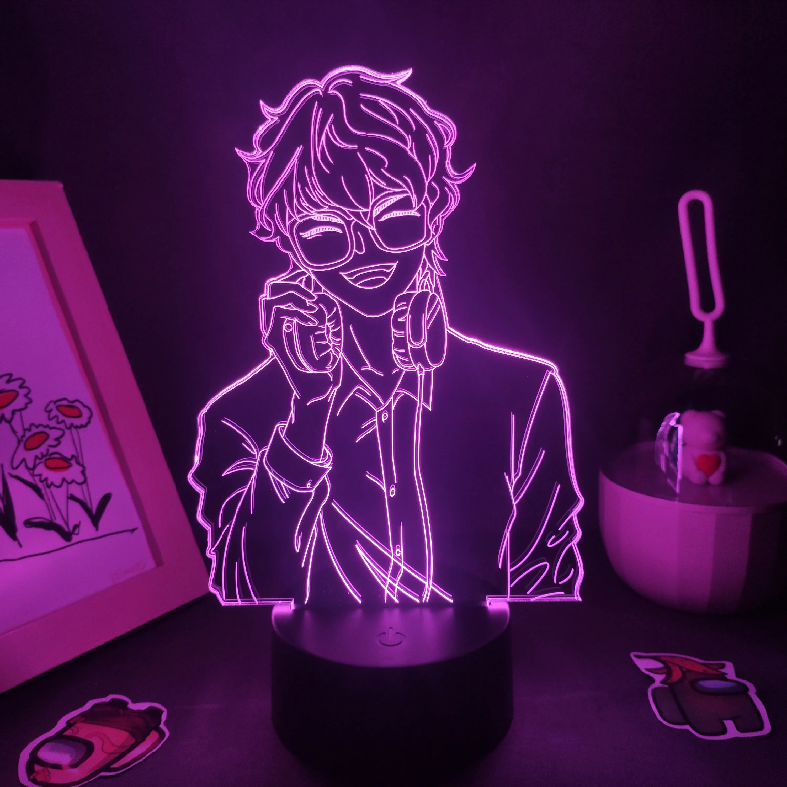 Mystic Messenger Game Figure 707 Seven Luciel 3D Lamps Led RGB Night Lights Neon Gifts For Friends Bed Room Table Colorful Decor