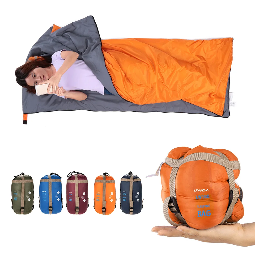 

Lixada 190*75cm Camping Envelope Sleeping Bag Ultralight Travel Mini Lazy Bags With Compression Bag Equipment Spring Autumn